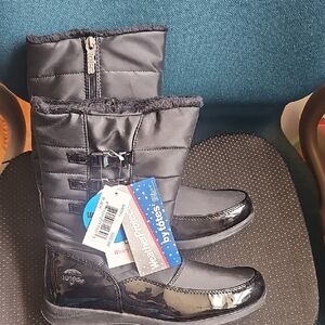 TOTES Thermolite Pewter Color Rain/Snow Boots Side Zip women’s Waterproof